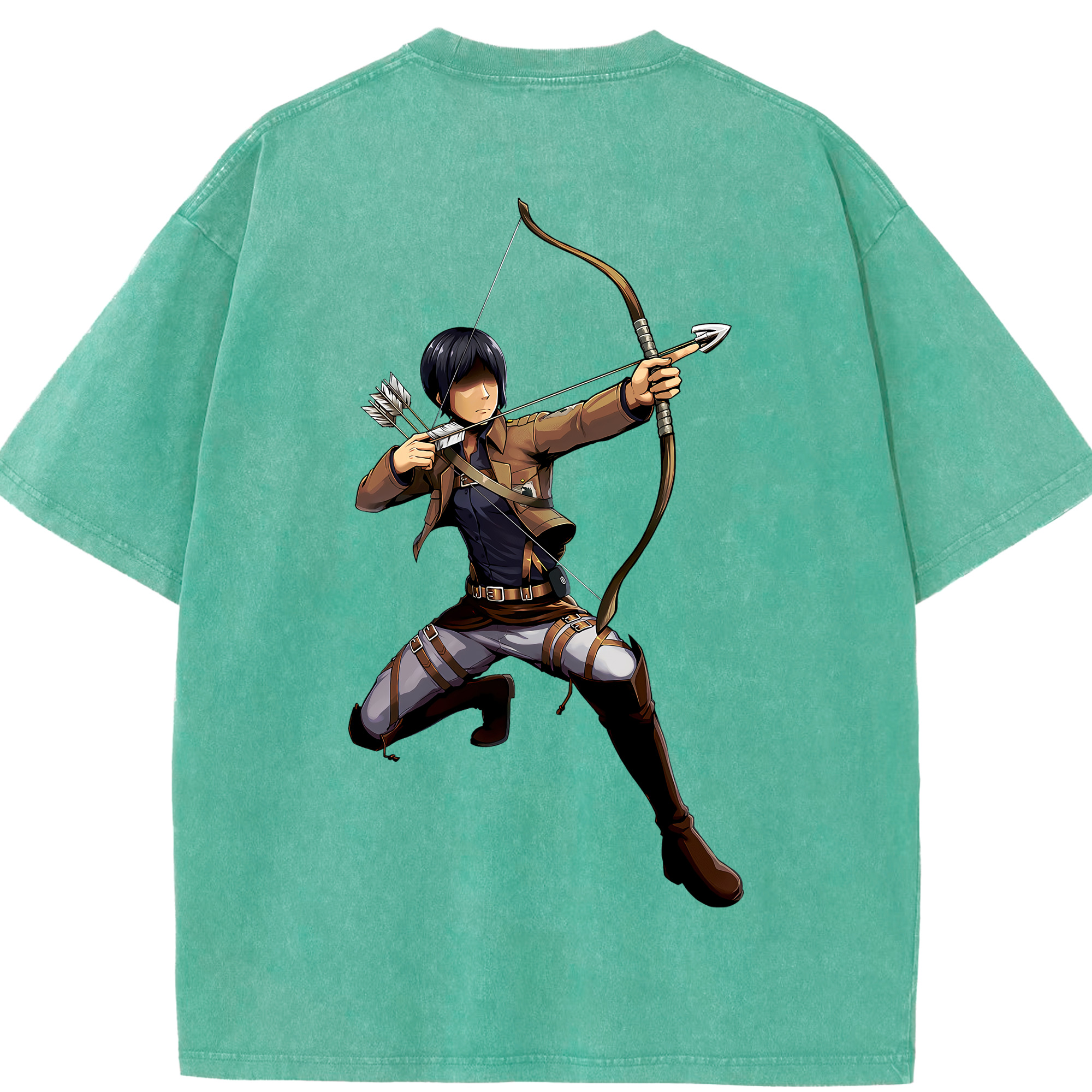（画像用） 進撃の巨人 Attack on Titan 綿100% ヴィンテージ風 半袖Tシャツ（背面プリント）